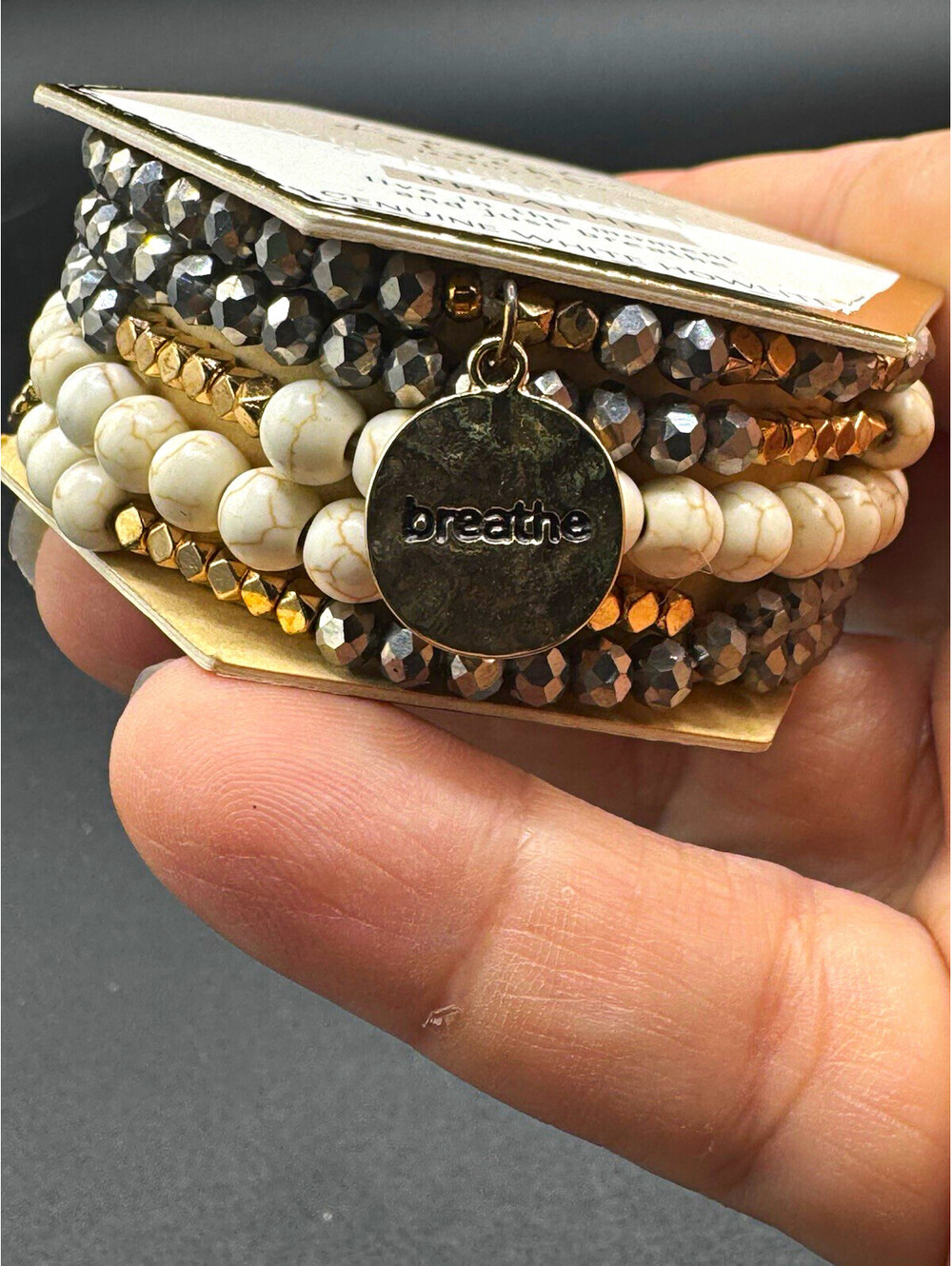 Soul Stacks Breathe White Howlite Wrap Bracelet Necklace Genuine Stone NWT